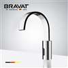 Bravat Commercial Automatic Chrome Finish Deck Mounted Motion Sensor Faucet